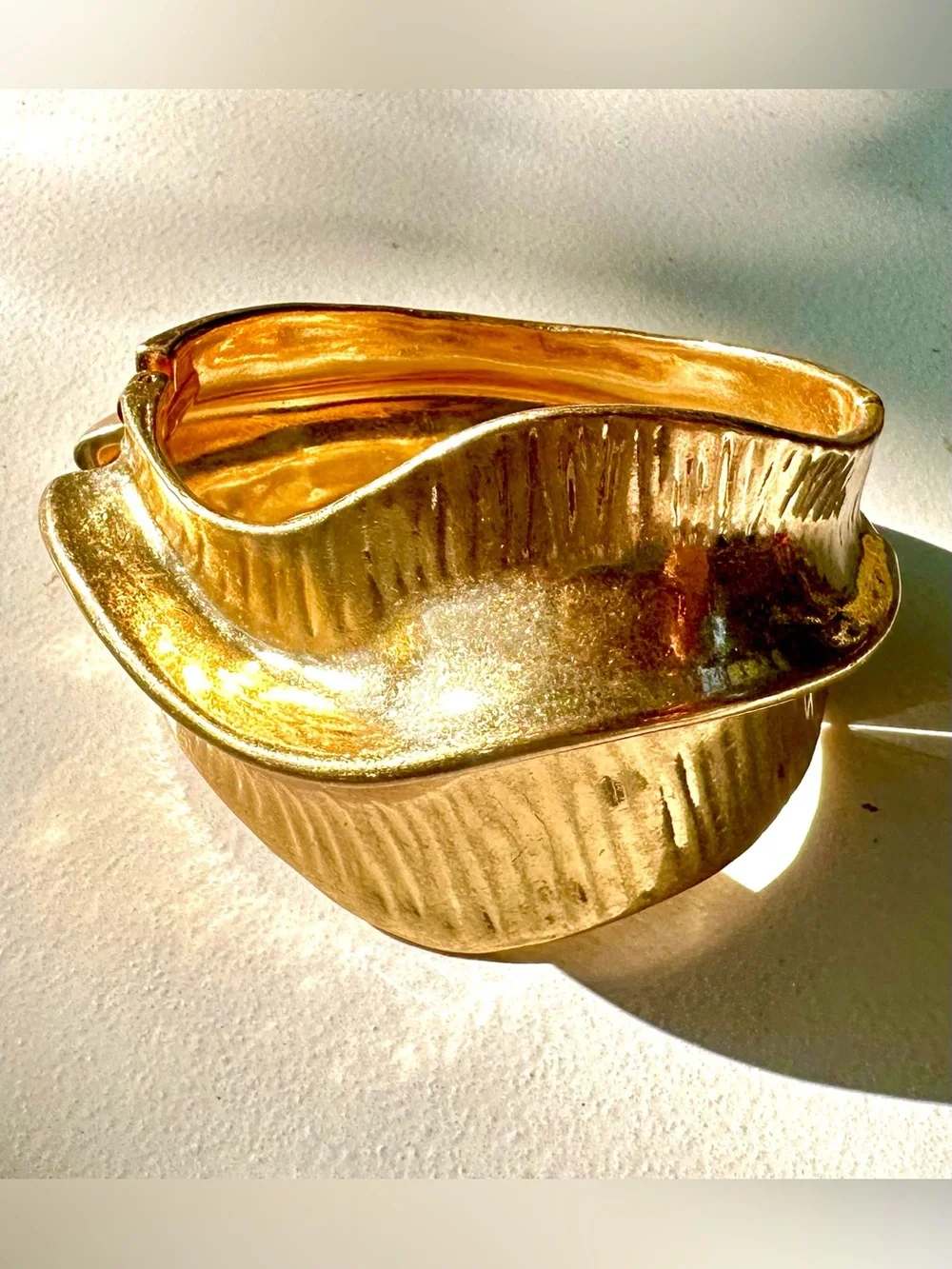 Zara Gold Leaf Motif Cuff Bracelet